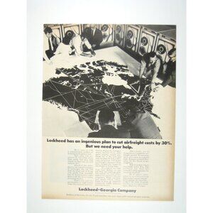 Vintage 1970 Lockheed Georgia Airfreight Cost Reduction Plan Advertisement Print
